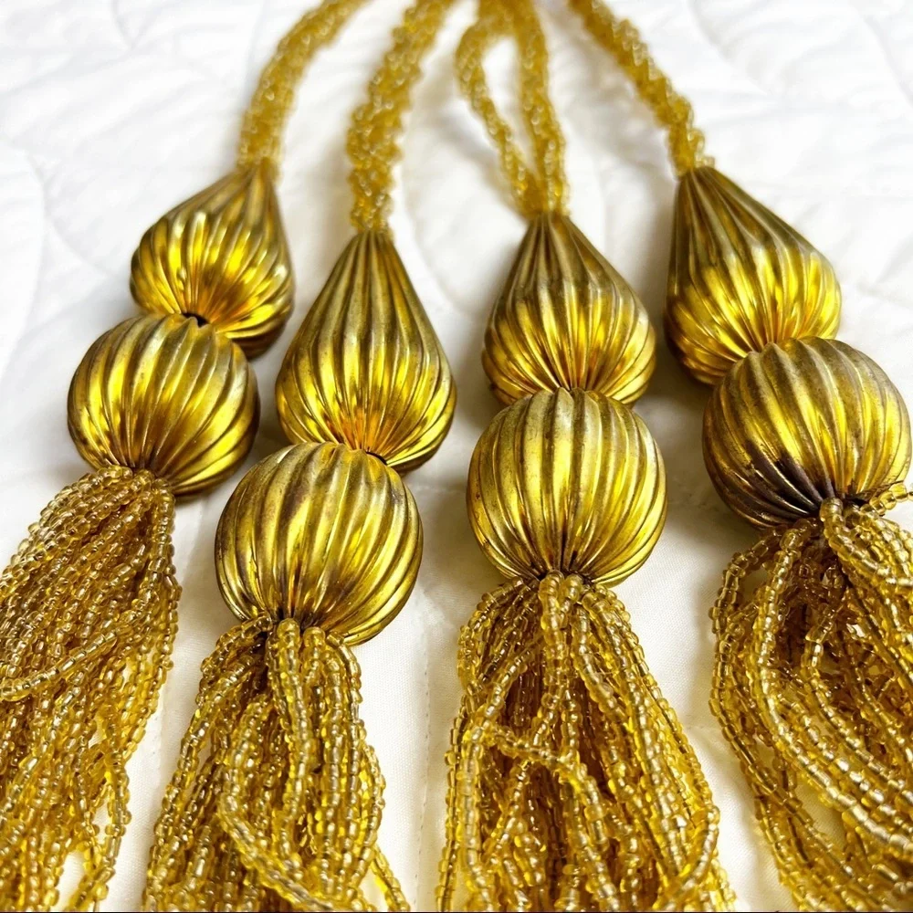 Gold Beaded Tassel‎ Tiebacks